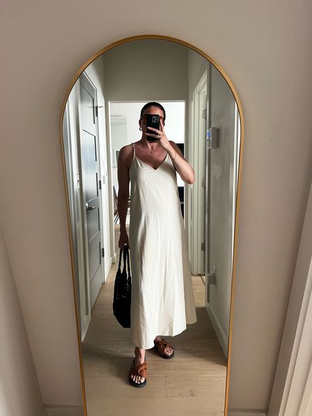 Jenni Kayne slip dress (wearing size small) + slides 

#LTKSeasonal