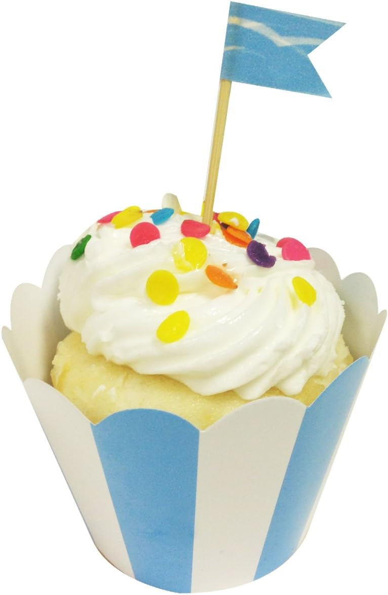 AllyDrew - Embrulhos de cupcake listrados de tamanho padrão (conjunto com 20), azul | Amazon (BR)
