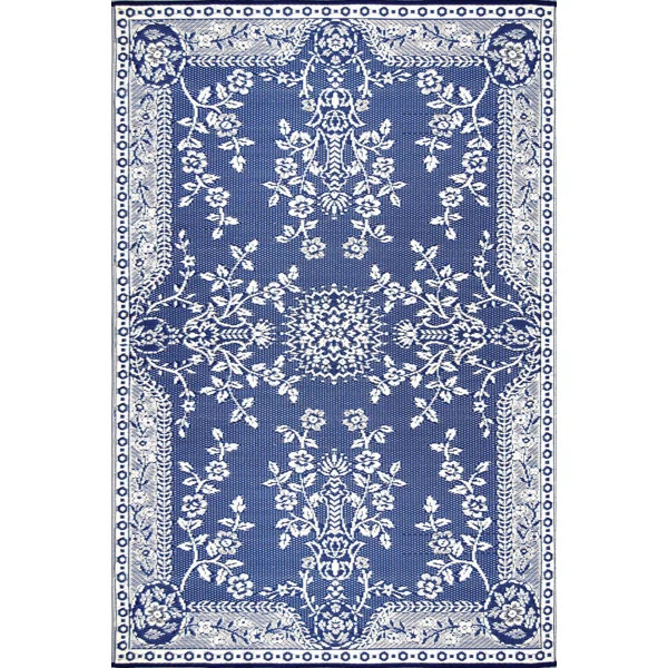 Garland Oriental Polypropylene Blue Indoor/Outdoor Area Rug | Wayfair North America