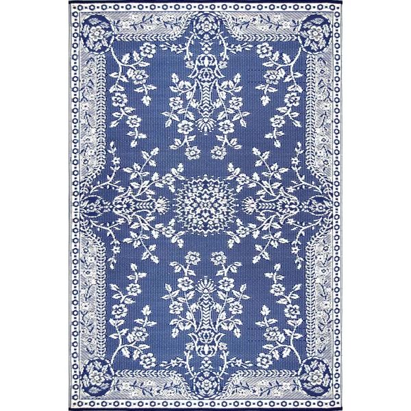 Garland Oriental Polypropylene Blue Indoor/Outdoor Area Rug | Wayfair North America