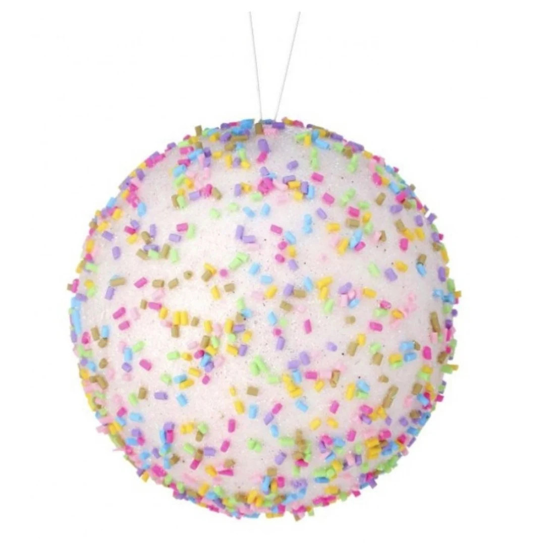 Candy Sprinkles Ball Ornament 4, Christmas Ornament, White Ball Sprinkles Christmas Ornament, Chr... | Etsy (US)