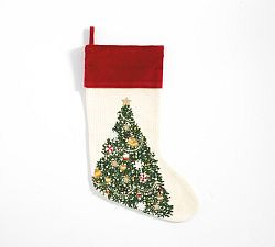 Holiday Icons Crewel Stockings | Pottery Barn (US)
