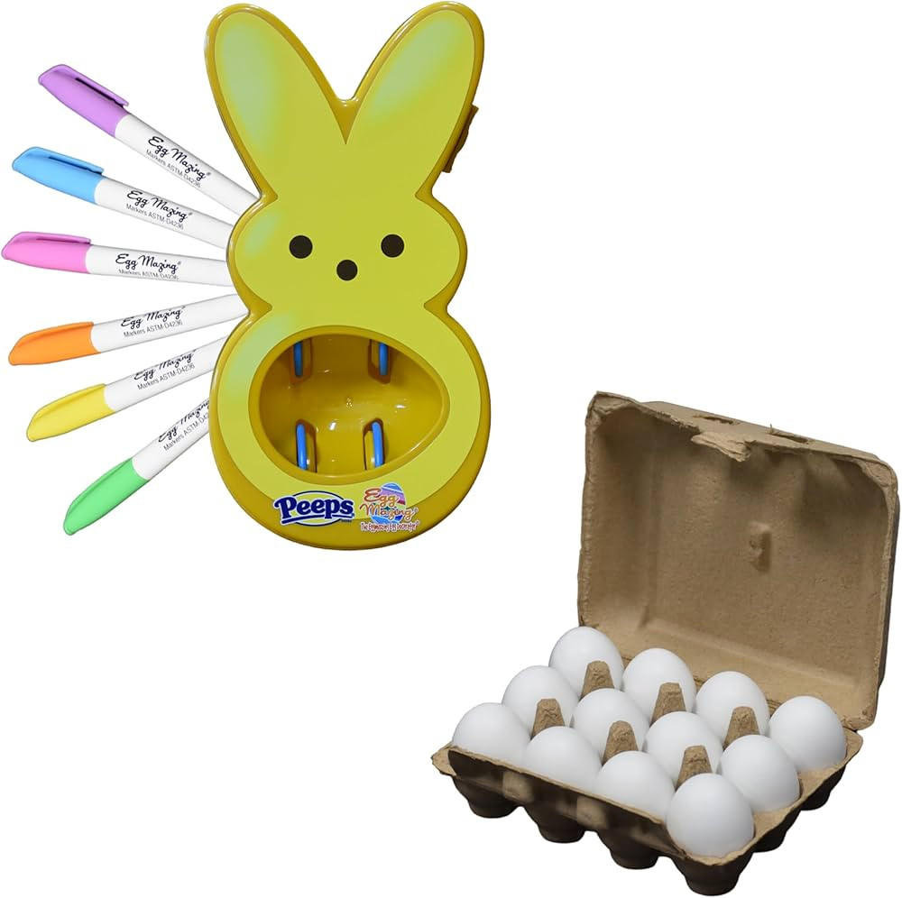 The Eggmazing Easter Egg Decorator - Peeps Bunny - Arts and Craft Set Includes 6 Colorful Markers... | Amazon (US)