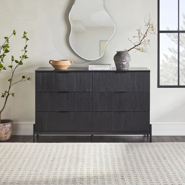Pashyn Reeded 6-Drawer Double Dresser | Wayfair North America