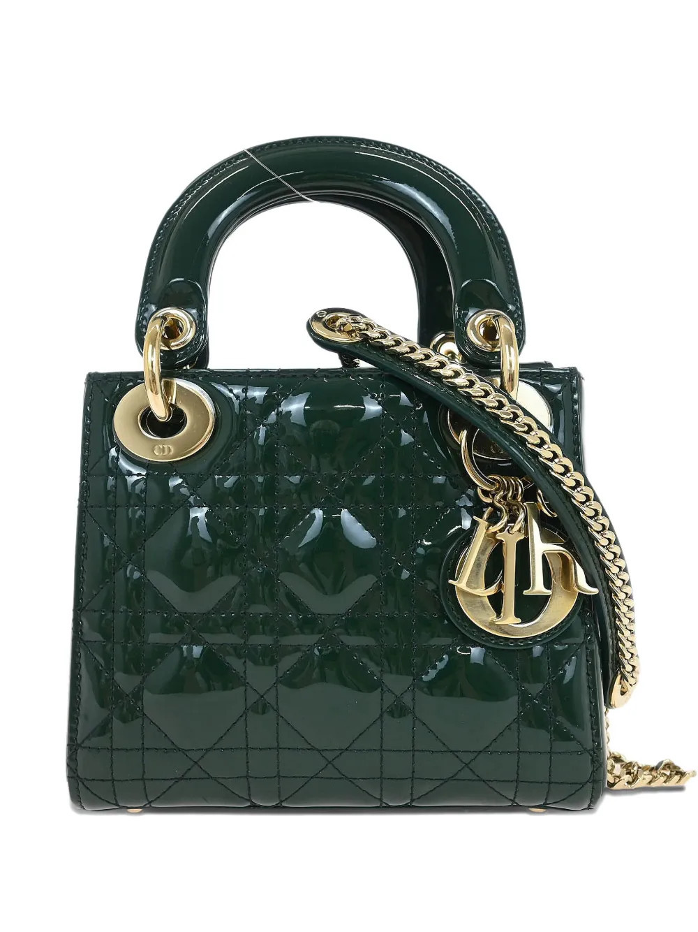 Christian Dior Pre-Owned 2018 small Lady Dior handbag - Green | Farfetch Global