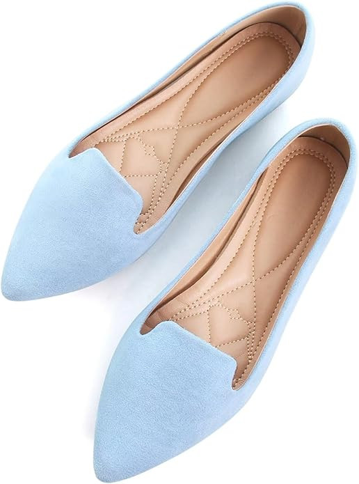 SAILING LU Women's Faux Suede Pointed Toe Ballets Flats Comfortable Soft Ballet Dressy Slip-on Wa... | Amazon (US)