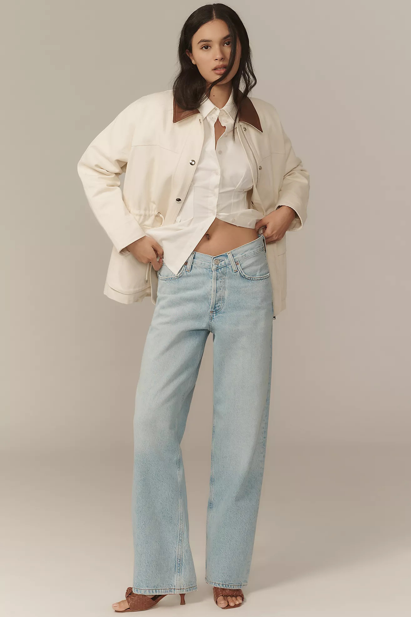 AGOLDE V-Waist High-Rise Straight-Leg Baggy Jeans | Anthropologie (US)