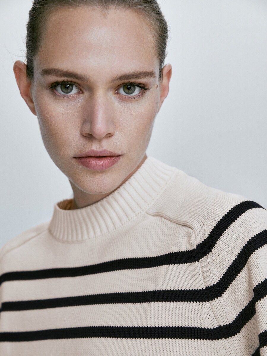 Striped knit crew neck sweater | Massimo Dutti (US)