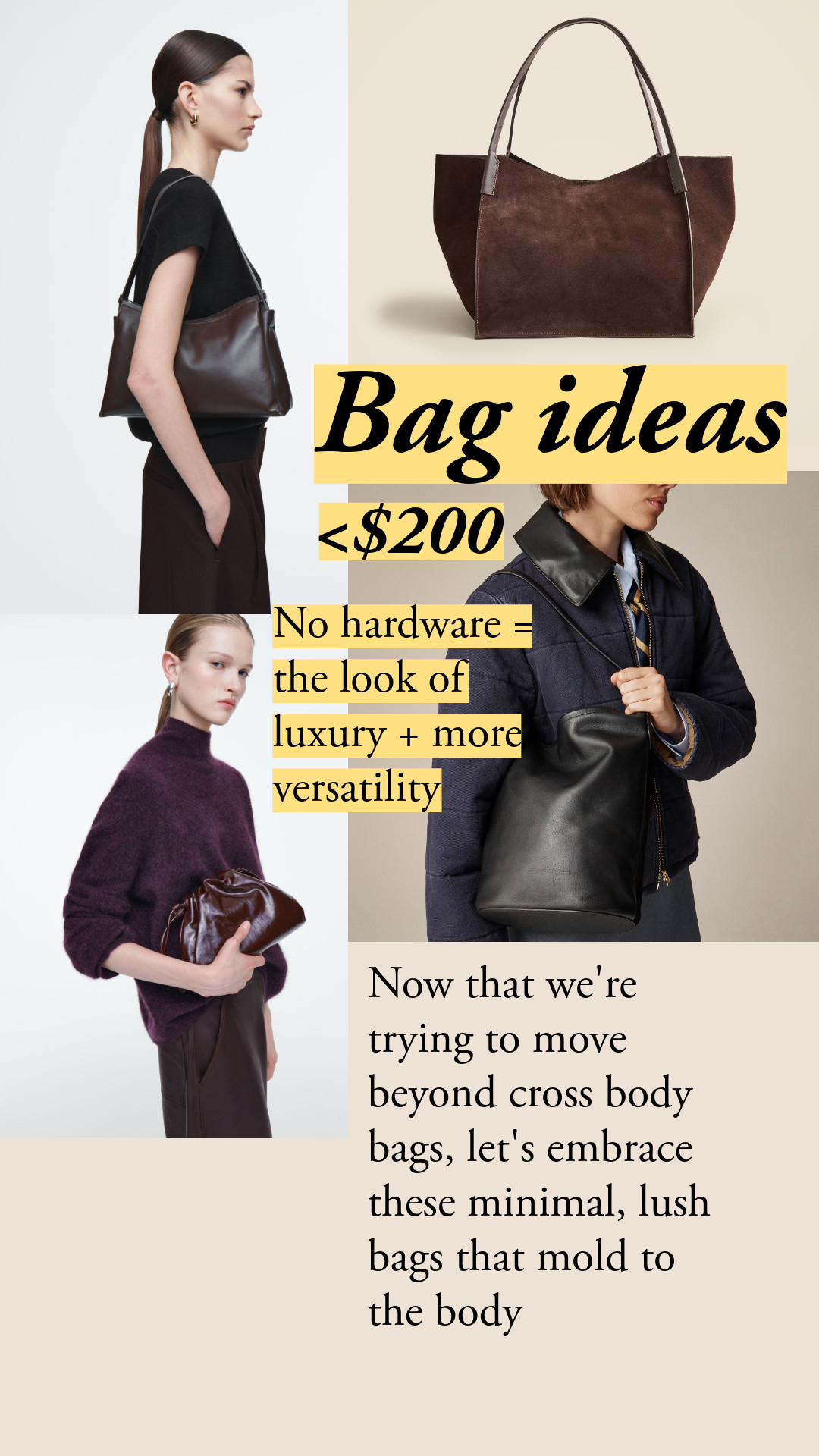 Now that we're moving beyond cross body bags, let's go for these classics in the making.

I love how these bags show off the beautiful leather. I recommend a bag organizer for the suede tote from J.Crew.

#classicstyle #LTKWorkwear #LTKTravel #LTKOve40 #jcrew 

 #LTKSaleAlert #LTKStyleTip #LTKItBag