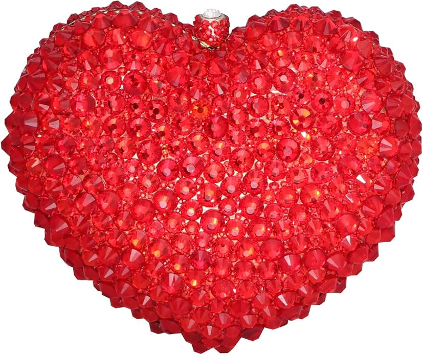 Clutch Purse Small Heart Evening Handbag Rhinestone Money Bag for Cocktail Prom Party Wedding Dat... | Amazon (US)