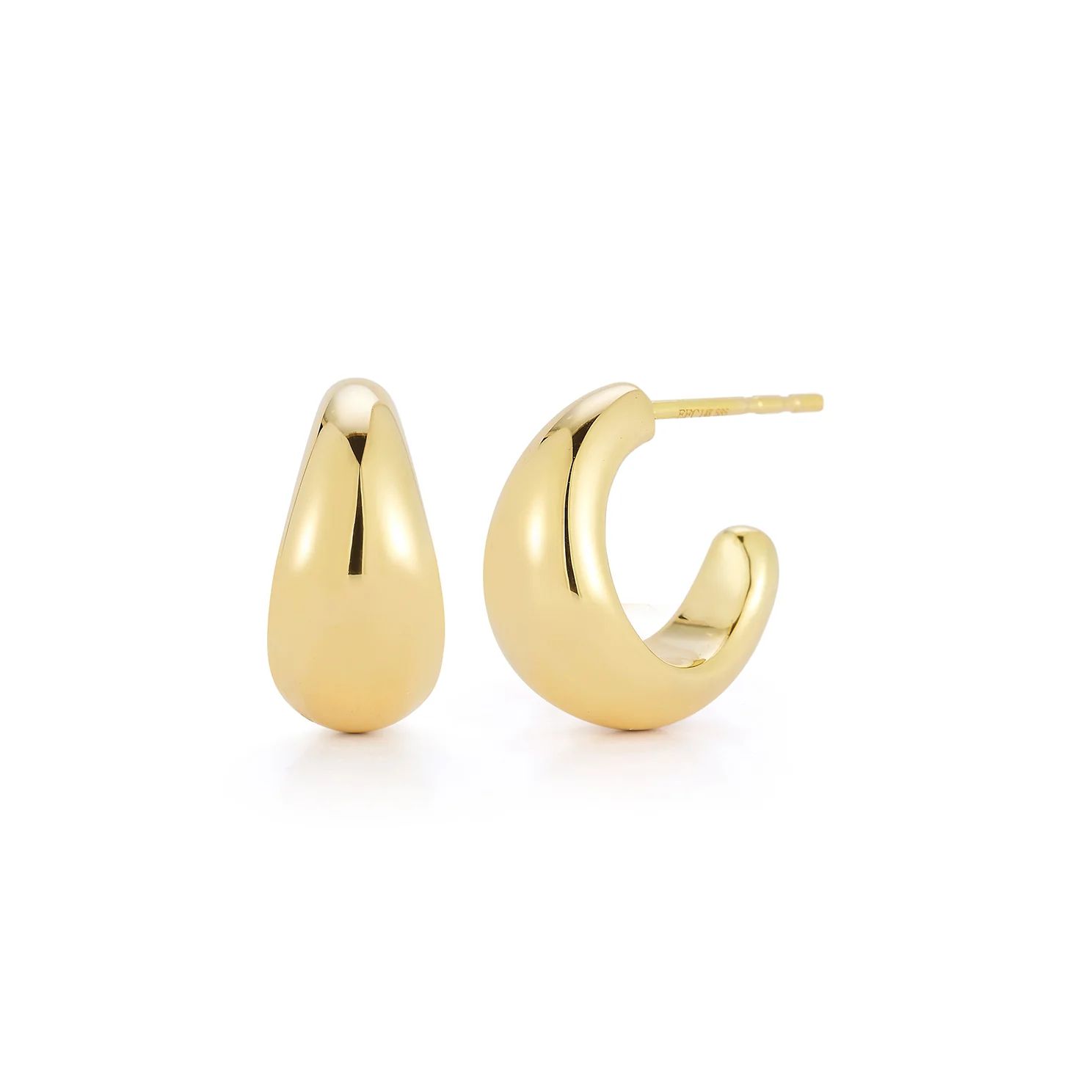 Gold Jumbo Dome Huggie Earrings | EF Collection