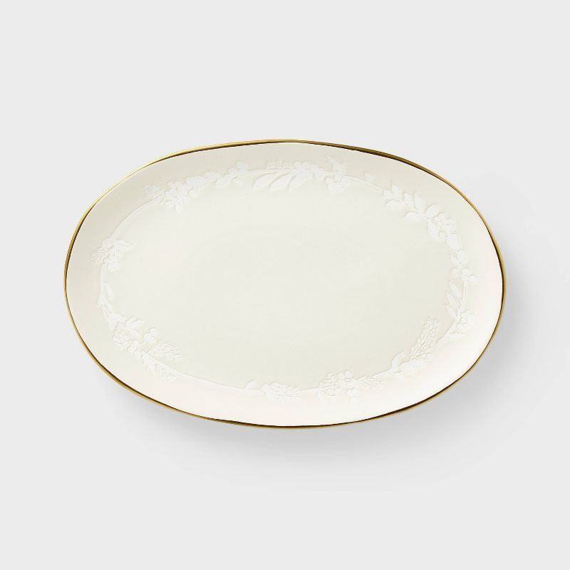 Stoneware Serving Platter Snowfall White - Threshold™ designed with Studio McGee | Target