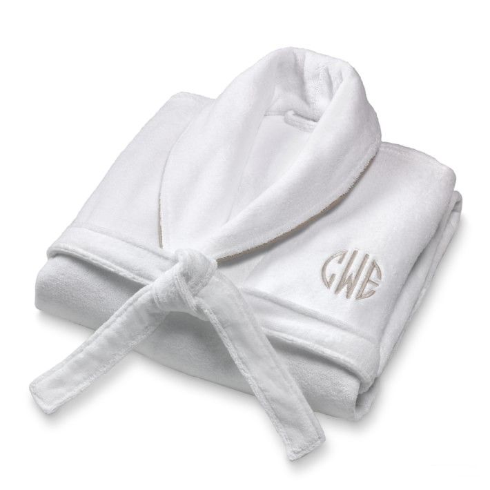 Chambers® Hydrocotton Robe with Piping, Taupe | Williams-Sonoma