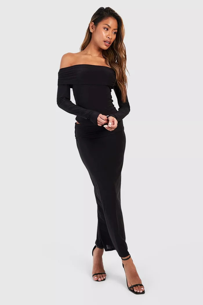 Ruched Draped Off The Shoulder Top | boohoo (US & Canada)