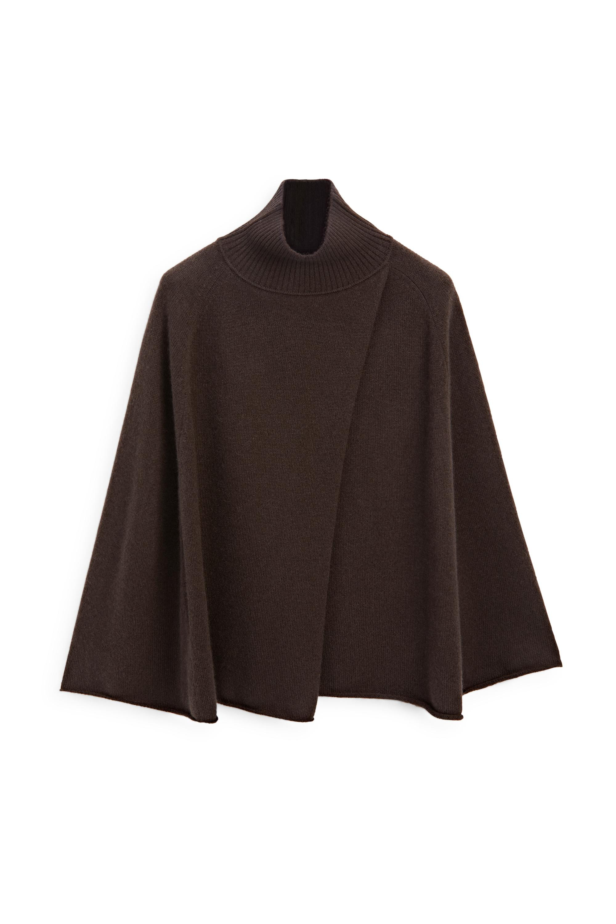 100% cashmere knit cape with crossover detail | Massimo Dutti UK