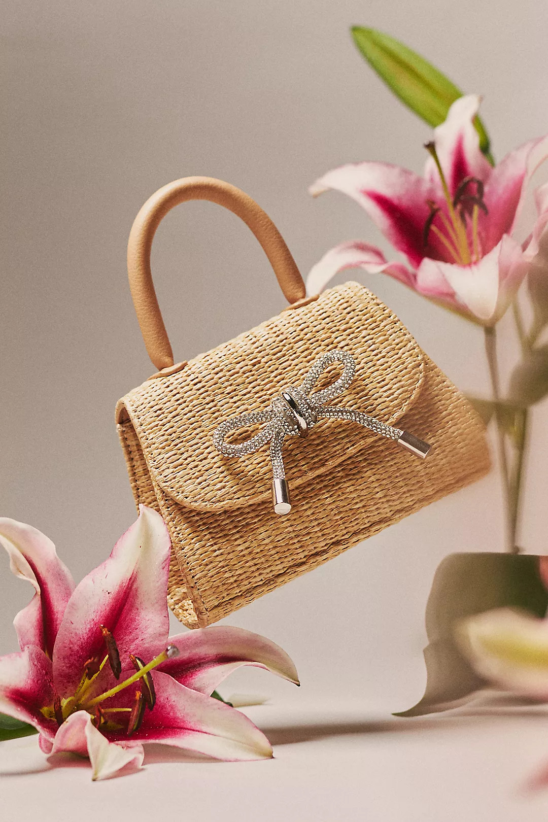 Melie Bianco Rhinestone Bow Mini Bag | Anthropologie (US)