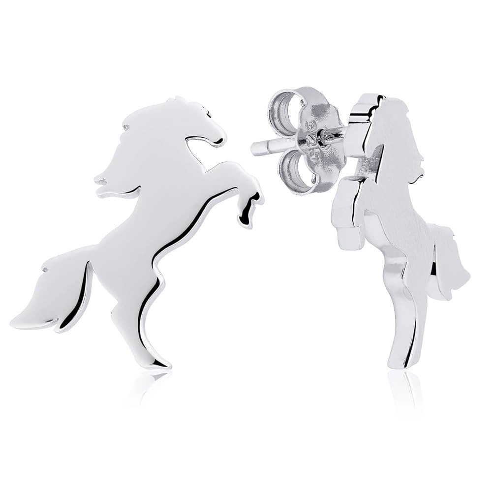 Horse Fashion Earrings in Sterling Silver - Style Charm Jewelry | Amazon (US)
