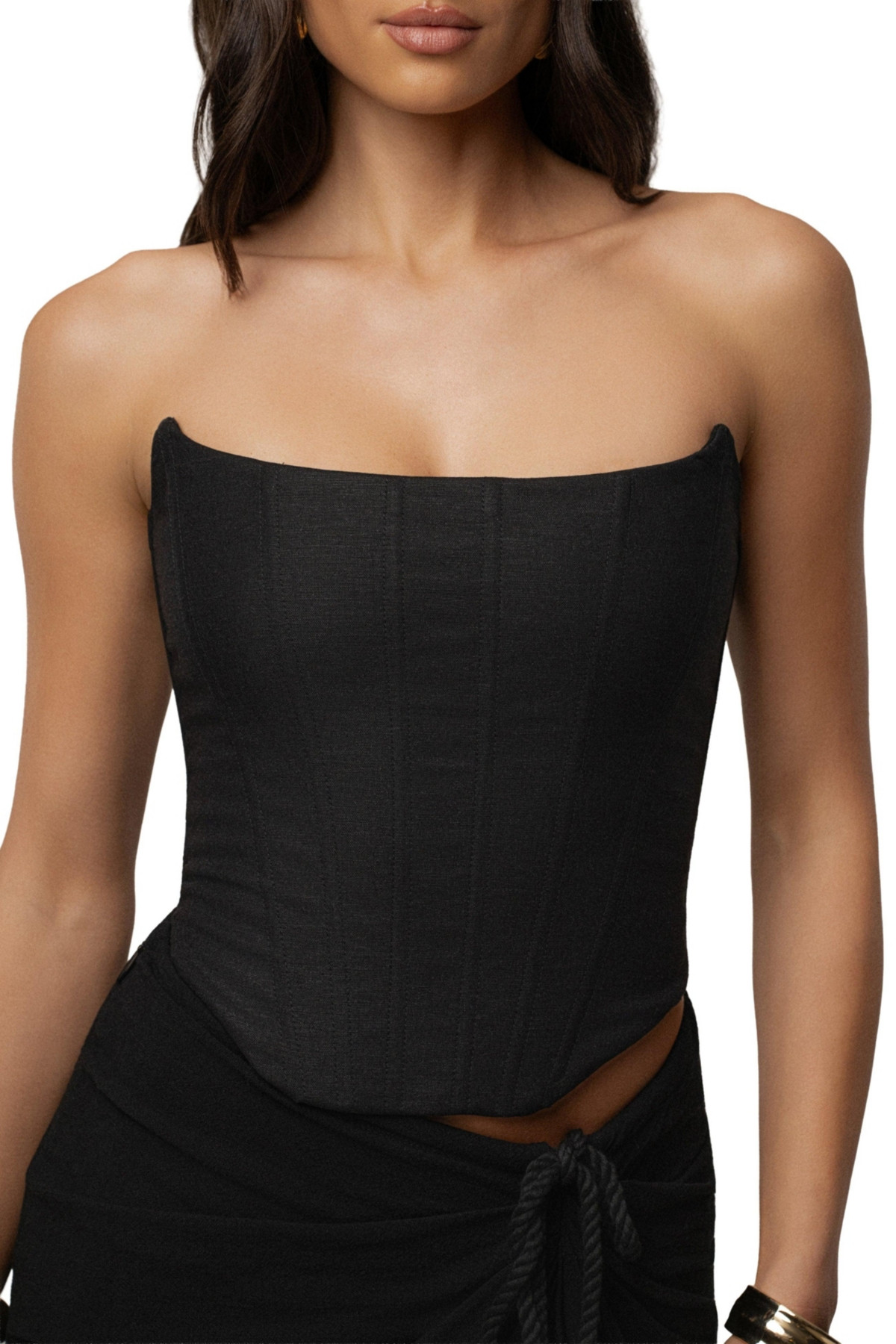 Jluxlabel Women's Fenix Reversible Linen Corset - Black | Macy's