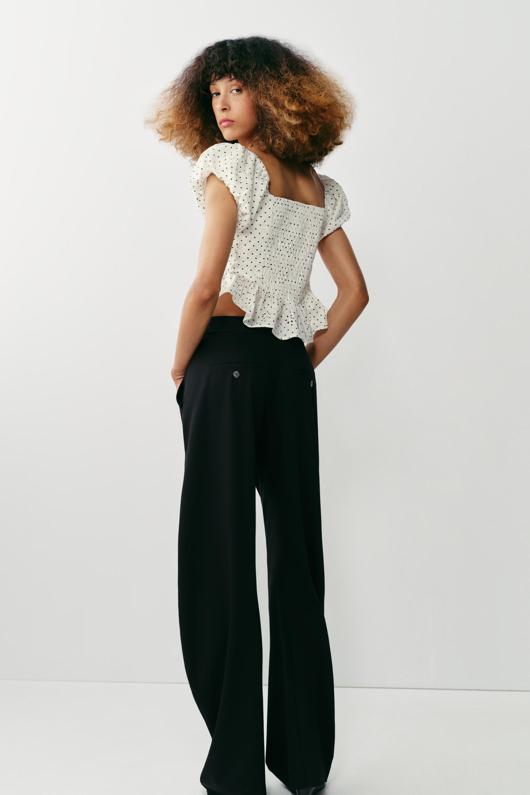 PRINTED EYELET EMBROIDERED TOP | Zara US