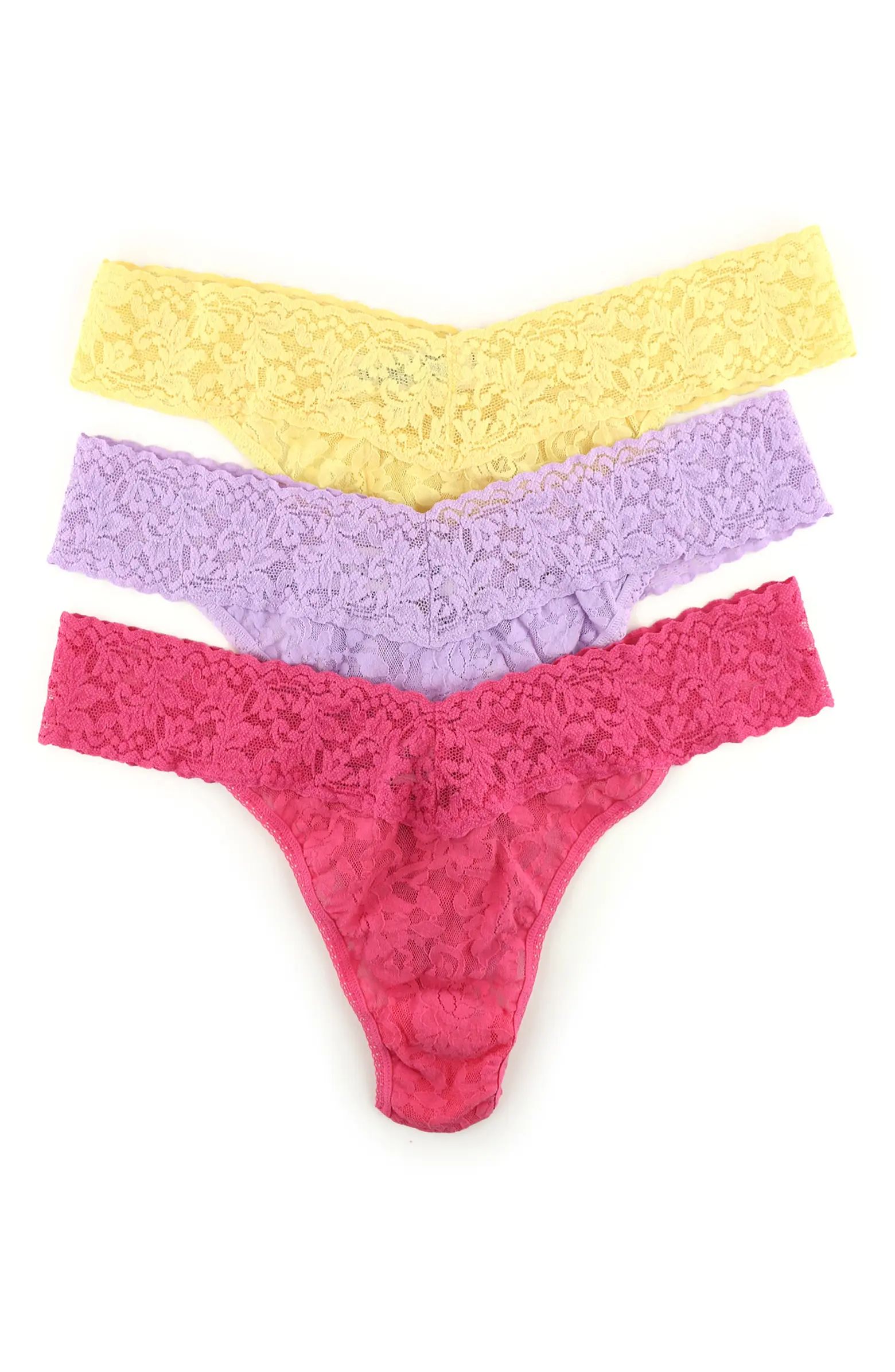 3-Pack Original Rise Lace Thongs | Nordstrom Canada