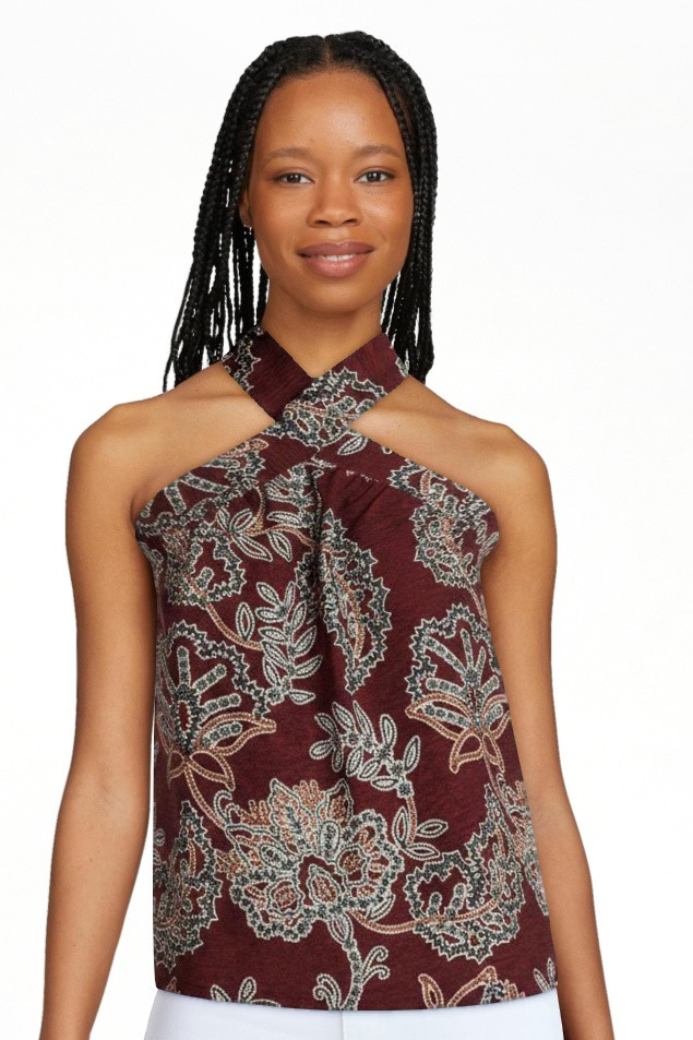 Time and Tru Women's Print Halter Top, Sizes XS-XXXL | Walmart (US)