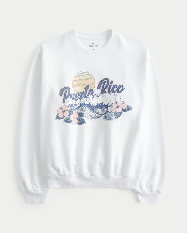 Easy Puerto Rico Graphic Crew Sweatshirt | Hollister (US)