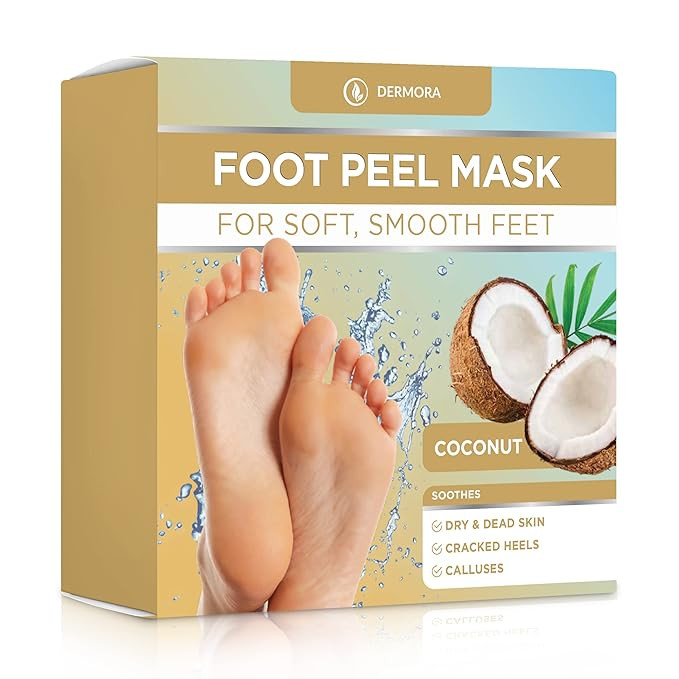 DERMORA Foot Peel Mask | Skin Exfoliating Foot Masks | Dry, Cracked Feet, Callus, Dead Skin Remov... | Amazon (US)