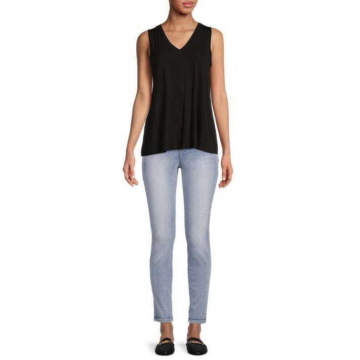Time and Tru Women's Shirred Shoulder Tank Top - Walmart.com | Walmart (US)