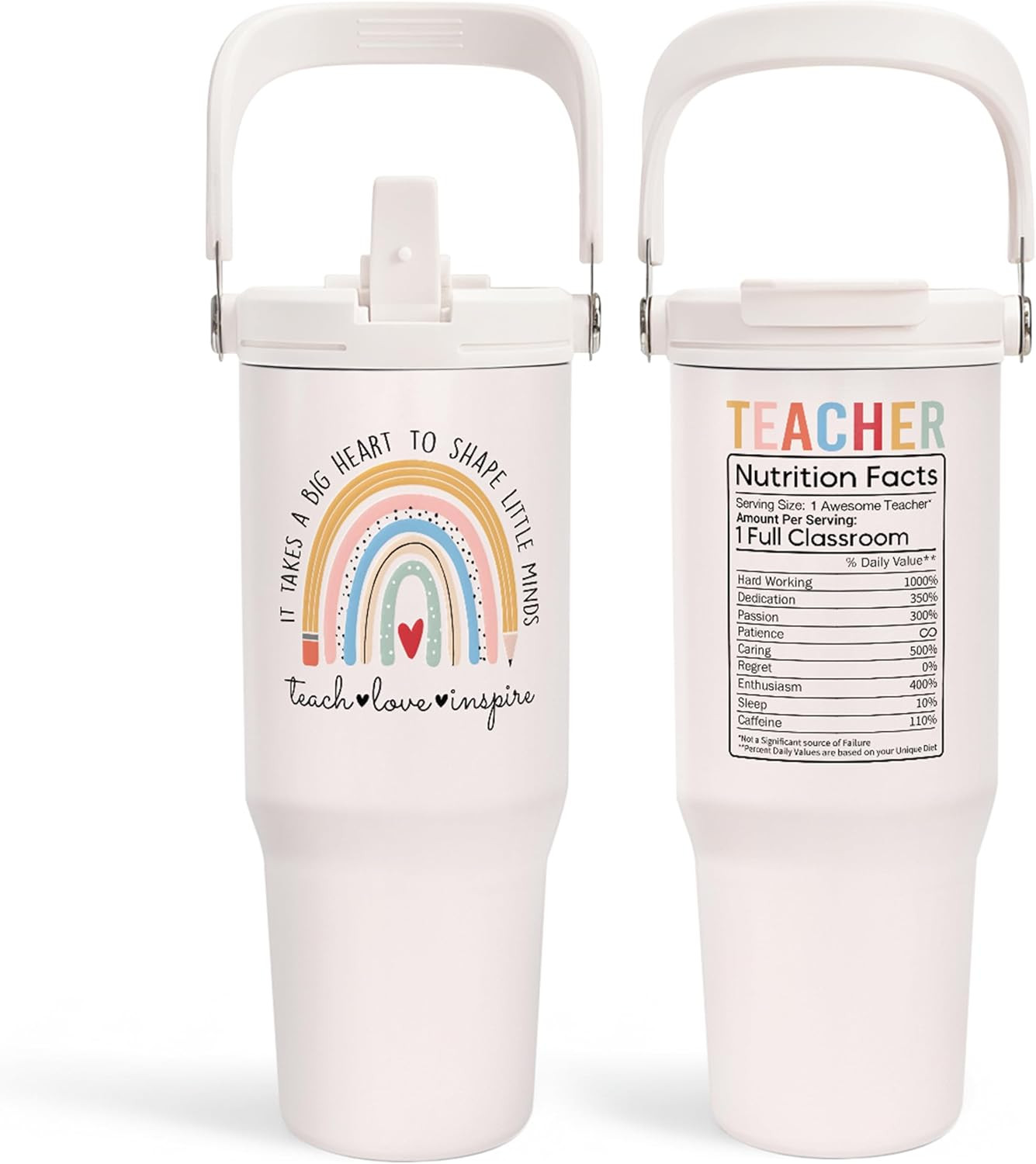 Teacher Appreciation Gifts, Teacher Tumbler 30oz, Stainless Steel Insulated Tumblers Coffee Trave... | Amazon (US)