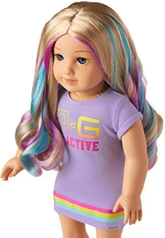 American Girl Truly Me 18-Inch Doll 110 with Light-Blue Eyes, Wavy Blonde Hair with Purple and Blue  | Amazon (US)