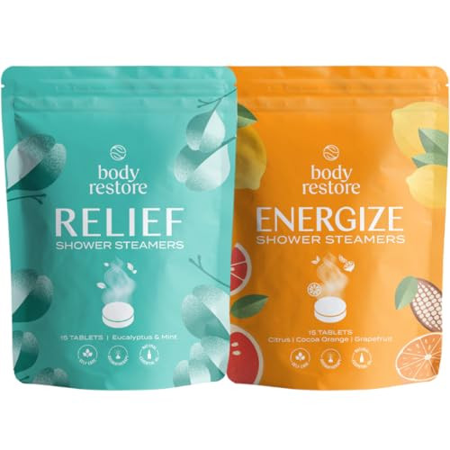 Body Restore Shower Steamers Aromatherapy (15 Packs x 2) - Gifts for Mom, Gifts for Women & Men, Shower Bath Bombs, Eucalyptus, Citrus Grove Essential Oils, Stress Relief | Amazon (US)