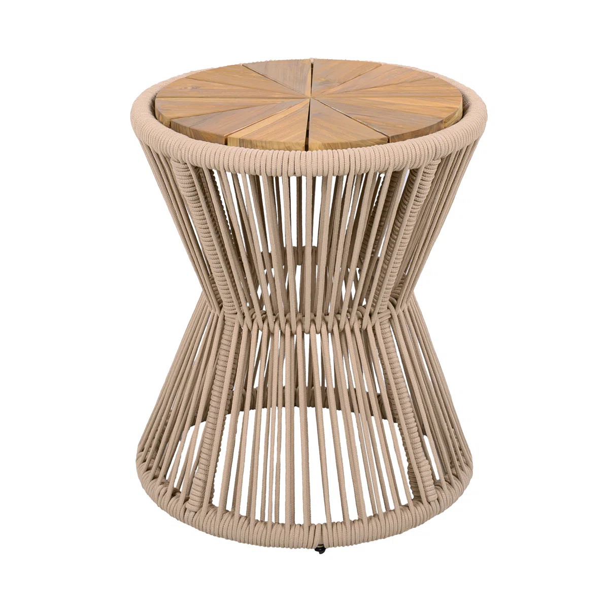 Nara Outdoor Side Table Acacia Wood & Woven Rope | Wayfair North America