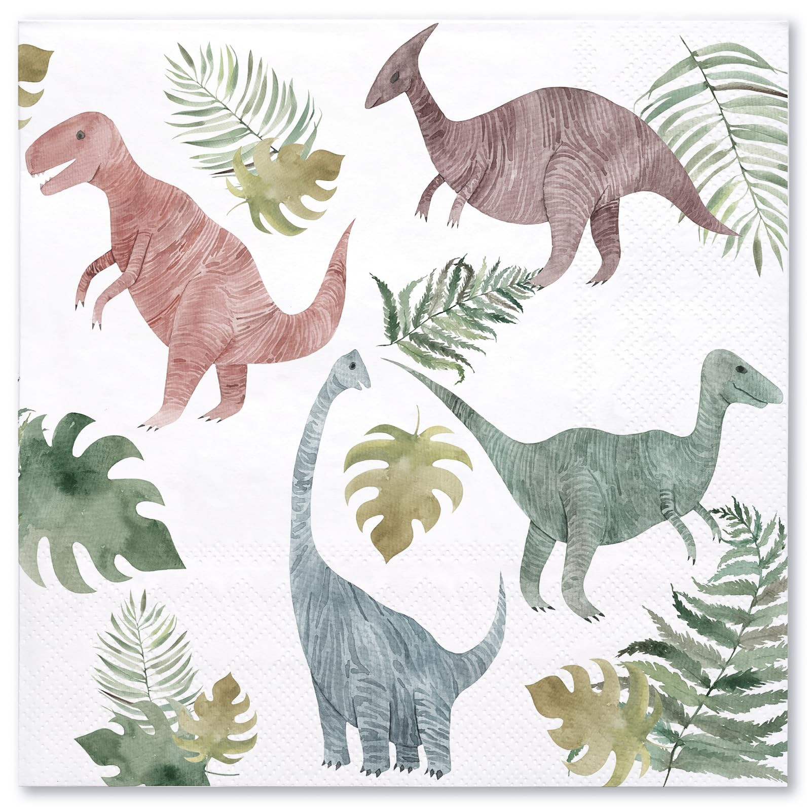WRAPAHOLIC 50Pcs Dinosaur Napkins - 3-Ply Disposable Paper Luncheon Napkin for Dino Themed Party,... | Amazon (US)