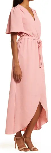 Flutter Sleeve Faux Wrap Maxi Dress | Nordstrom