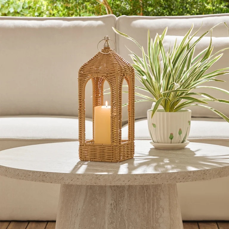 Rattan Lantern, 14.75", by My Texas House | Walmart (US)