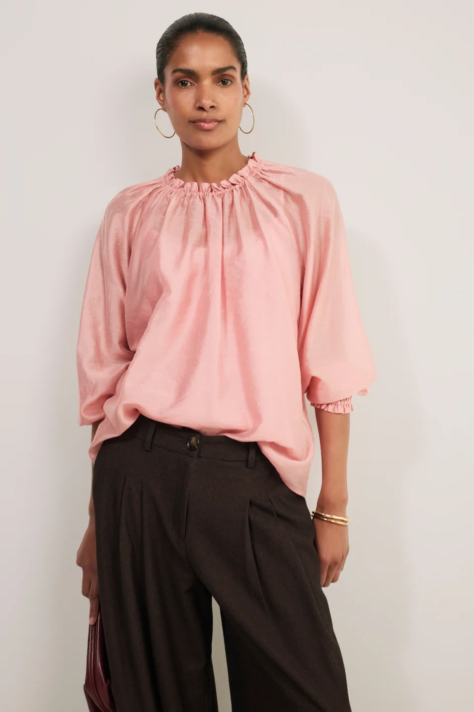 Belle Blouse - Rosewood Pink | WYSE London