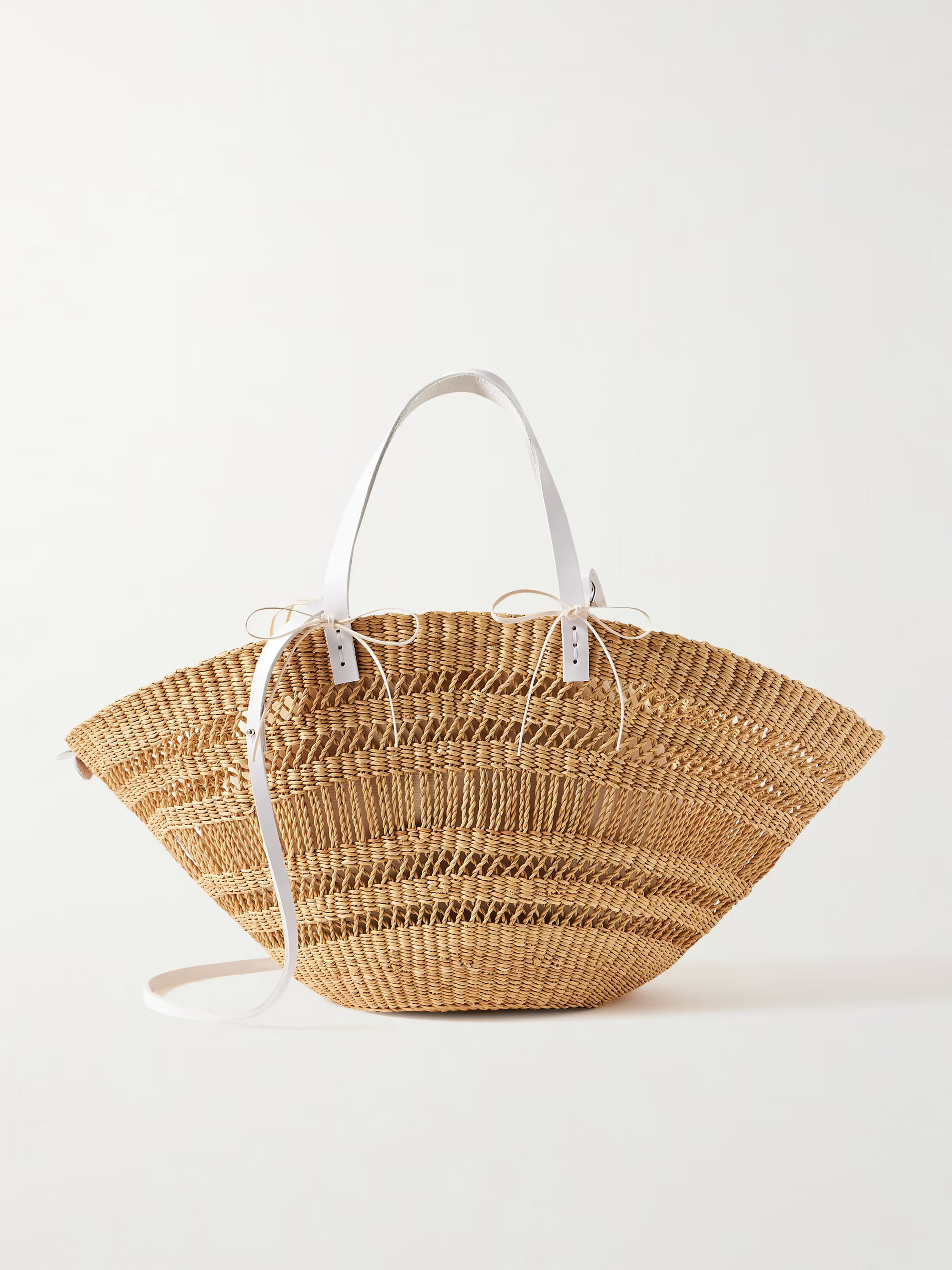 Colette leather-trimmed straw tote | NET-A-PORTER APAC