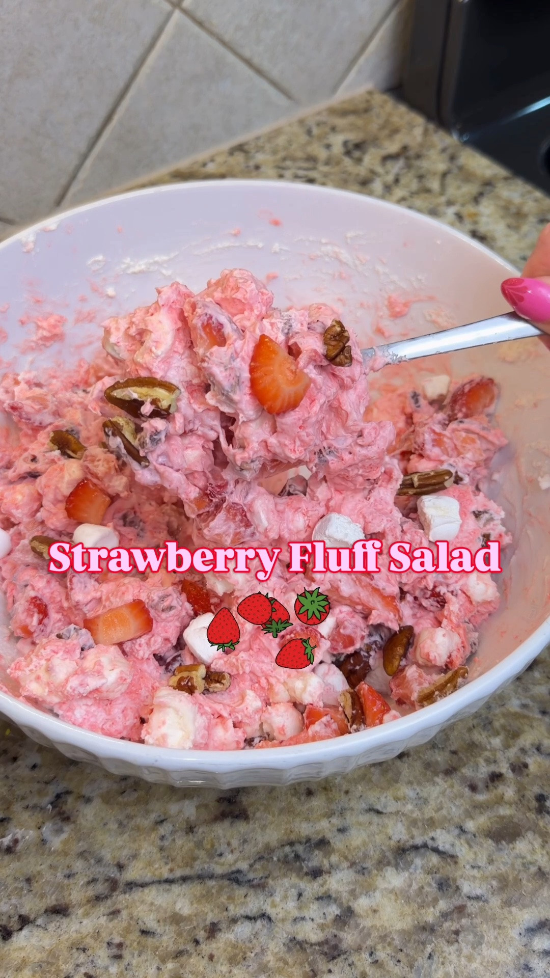 Strawberry fluff salad. Low sugar dessert. Summer recipes. Low carb recipes. Healthy treat.

#LTKfoodie