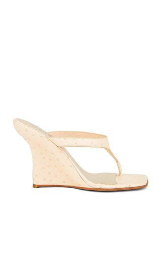 Romee Sandal in Beige Ostrich | Revolve Clothing (Global)