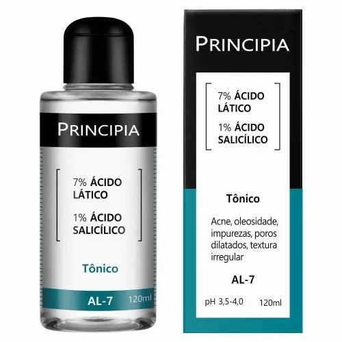 TôNICO 7% ÁCIDO LáTICO + 1% ÁCIDO SALICíLICO PRINCIPIA SKINCARE AL-7 COM 120ML | Drogasil (BR)