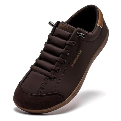 HOBIBEAR Leather Barefoot Shoes Lightweight Wide Toe Box Zero Drop Slip-on Shoes for Women(W-Espresso, Women 7) | Amazon (US)