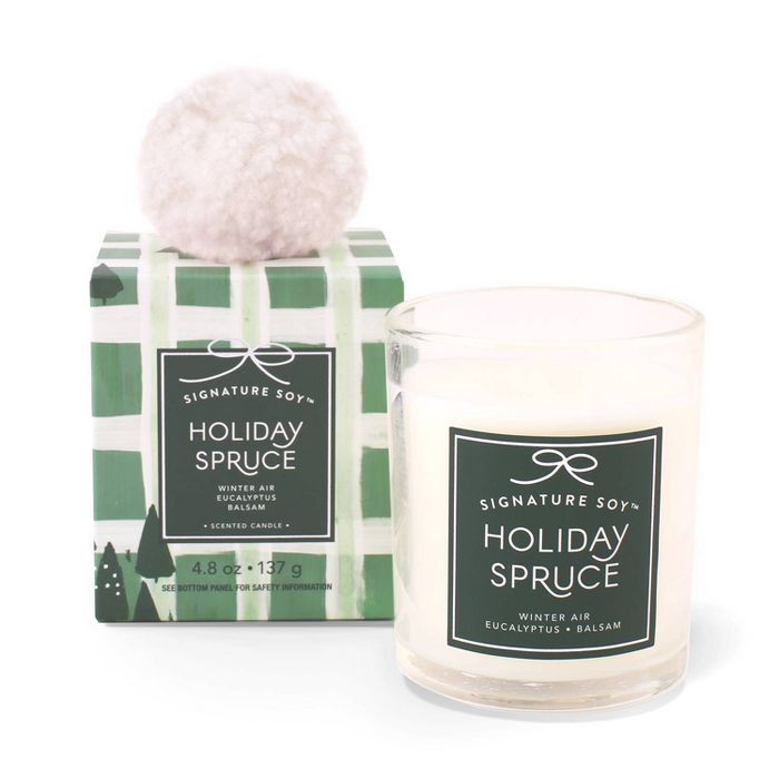 4.8oz Glass Jar Candle with Box Holiday Spruce - Signature Soy | Target