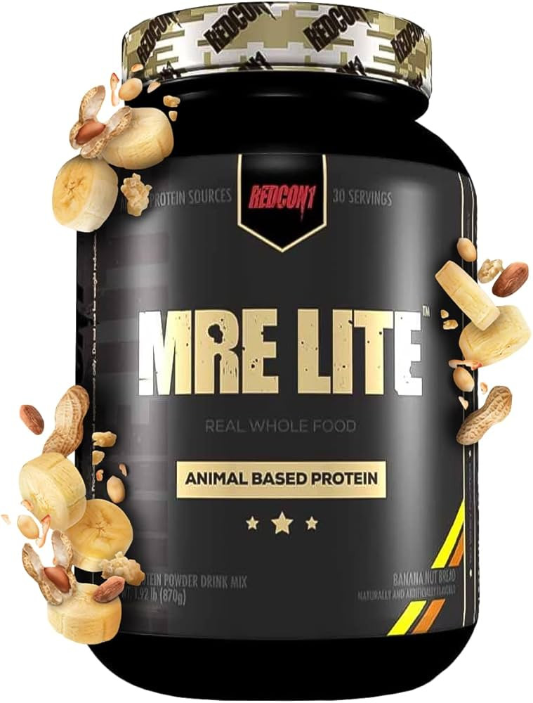 REDCON1 MRE Lite Whole Food Protein Powder, Banana Nut Bread - Low Carb & Whey Free Meal Replacem... | Amazon (US)