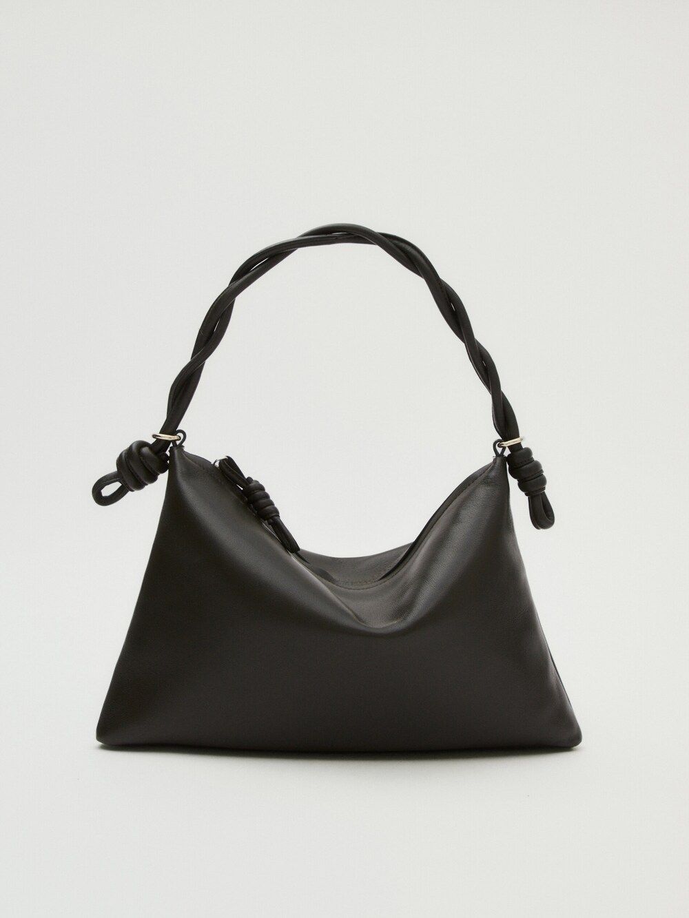 Mini nappa leather shoulder bag with plaited strap | Massimo Dutti (US)
