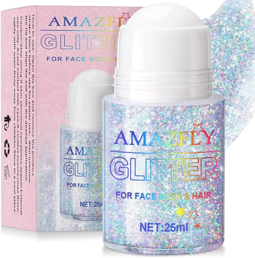 Roll-on Holographic Body Glitter Gel for Face and Hair, Chameleon Color Changing Glitter Gel Unde... | Amazon (US)