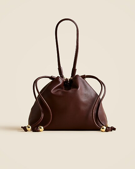 Drawstring pouch bag in leather | J. Crew US