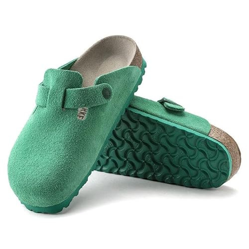 Birkenstock Boston Clog, Suede, Cork-Latex Footbed, EVA Sole, Adjustable Cloth-Touch Buckle, 1022571 - Bold Green | Amazon (US)