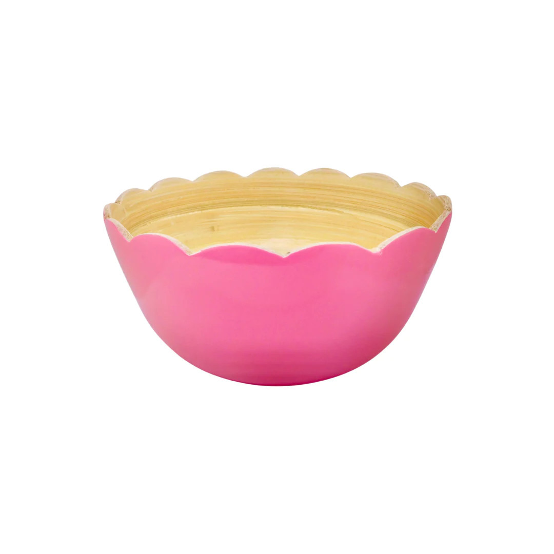 Hot Pink Scalloped Bamboo Dip Bowl | Laura Park Designs