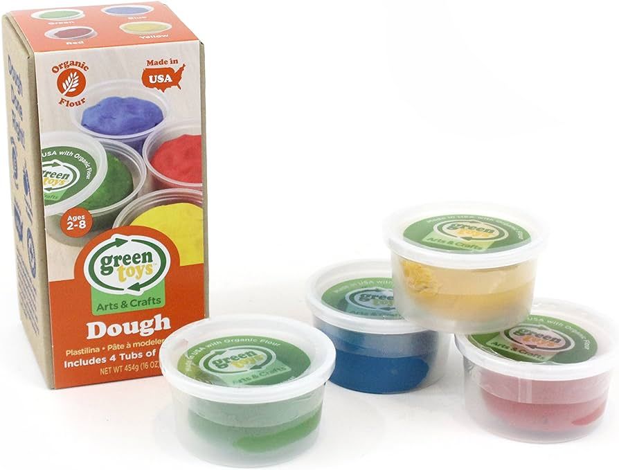 Green Toys Dough, Assorted 4-Pack - Multi-Color Creative Arts & Crafts Activity Kids Toy Set. No ... | Amazon (US)