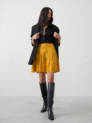 Godet Mini Skirt | Banana Republic Factory